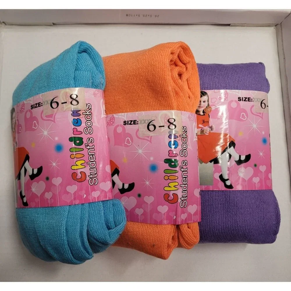 Bundle of Girls' Winter / School Tights, Variety of Colors, 3 pairs, size 6-8